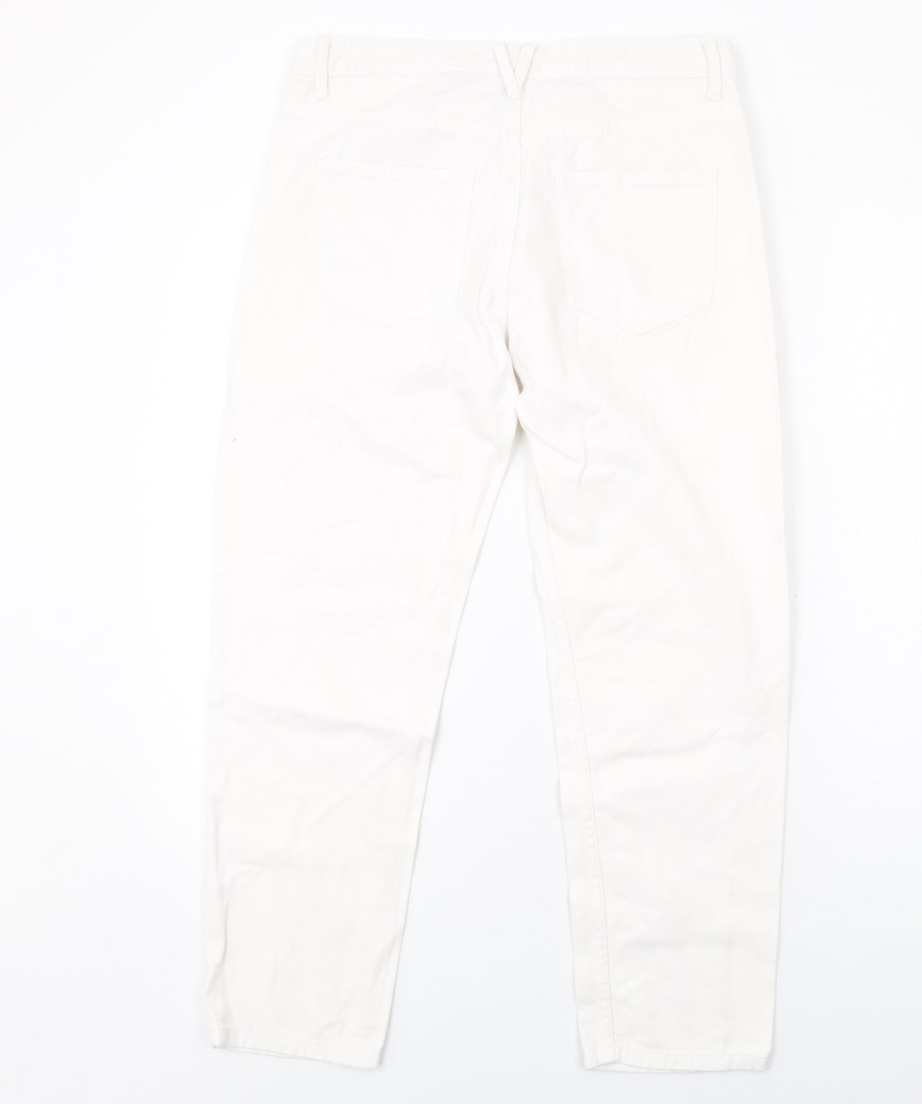 D Stin Womens White Cotton Tapered Jeans Size 8 L27 in Regular Zip