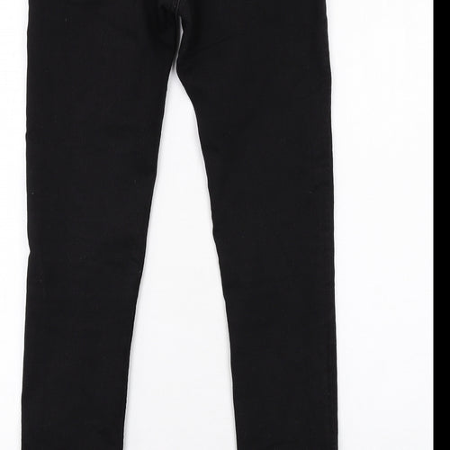 H&M Womens Black Cotton Skinny Jeans Size 8 L20 in Regular Zip
