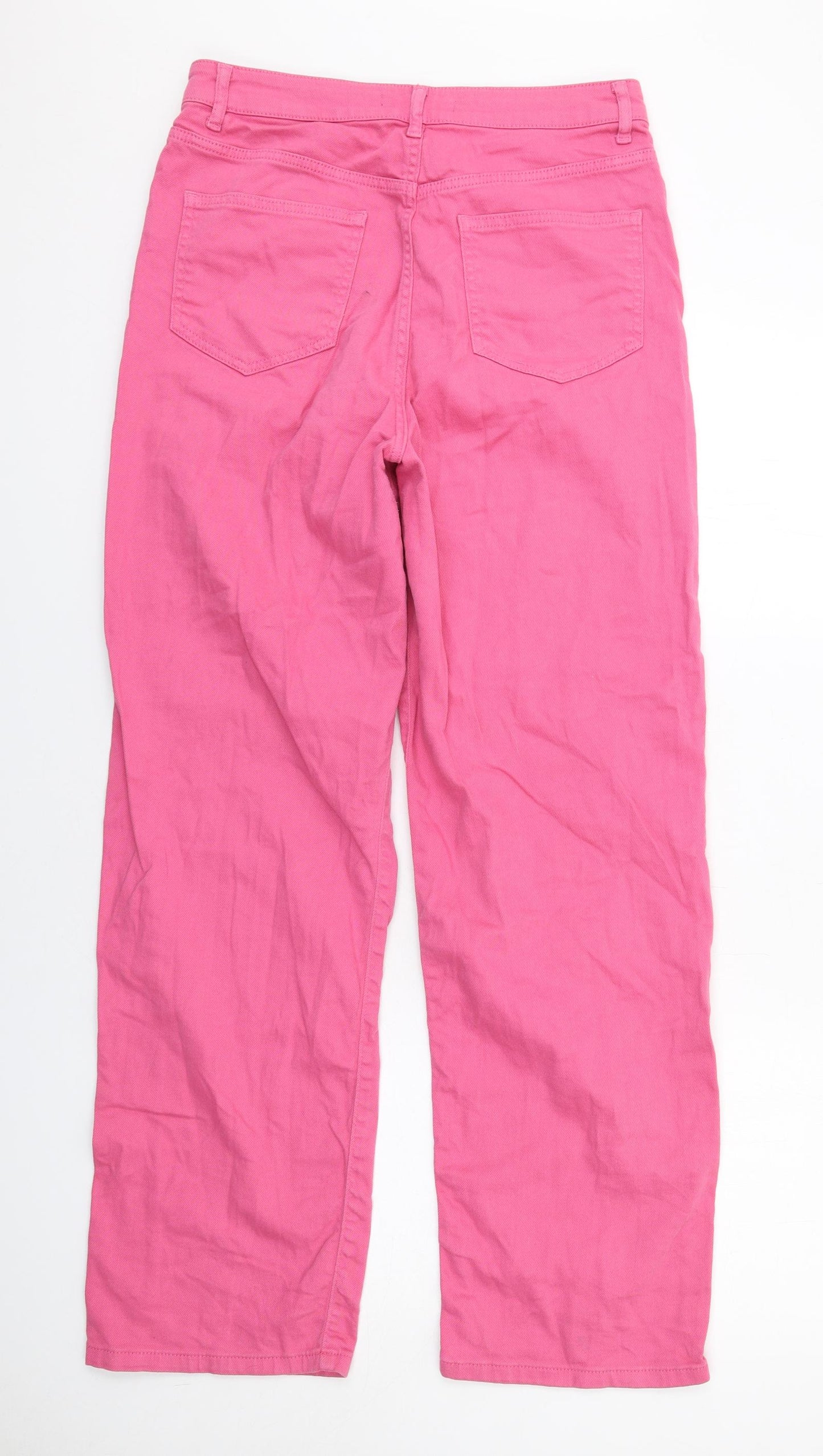 NEXT Womens Pink Cotton Straight Jeans Size 10 L31 in Regular Zip