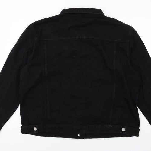 Boohoo Womens Black Jacket Size 16 Button