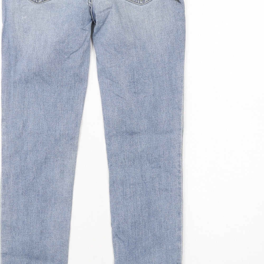 Gap Womens Blue Cotton Straight Jeans Size 6 L30 in Regular Zip