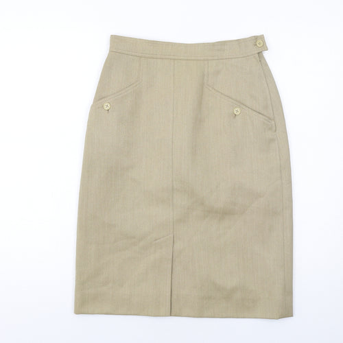 Marella Womens Beige Wool Straight & Pencil Skirt Size 10 Zip