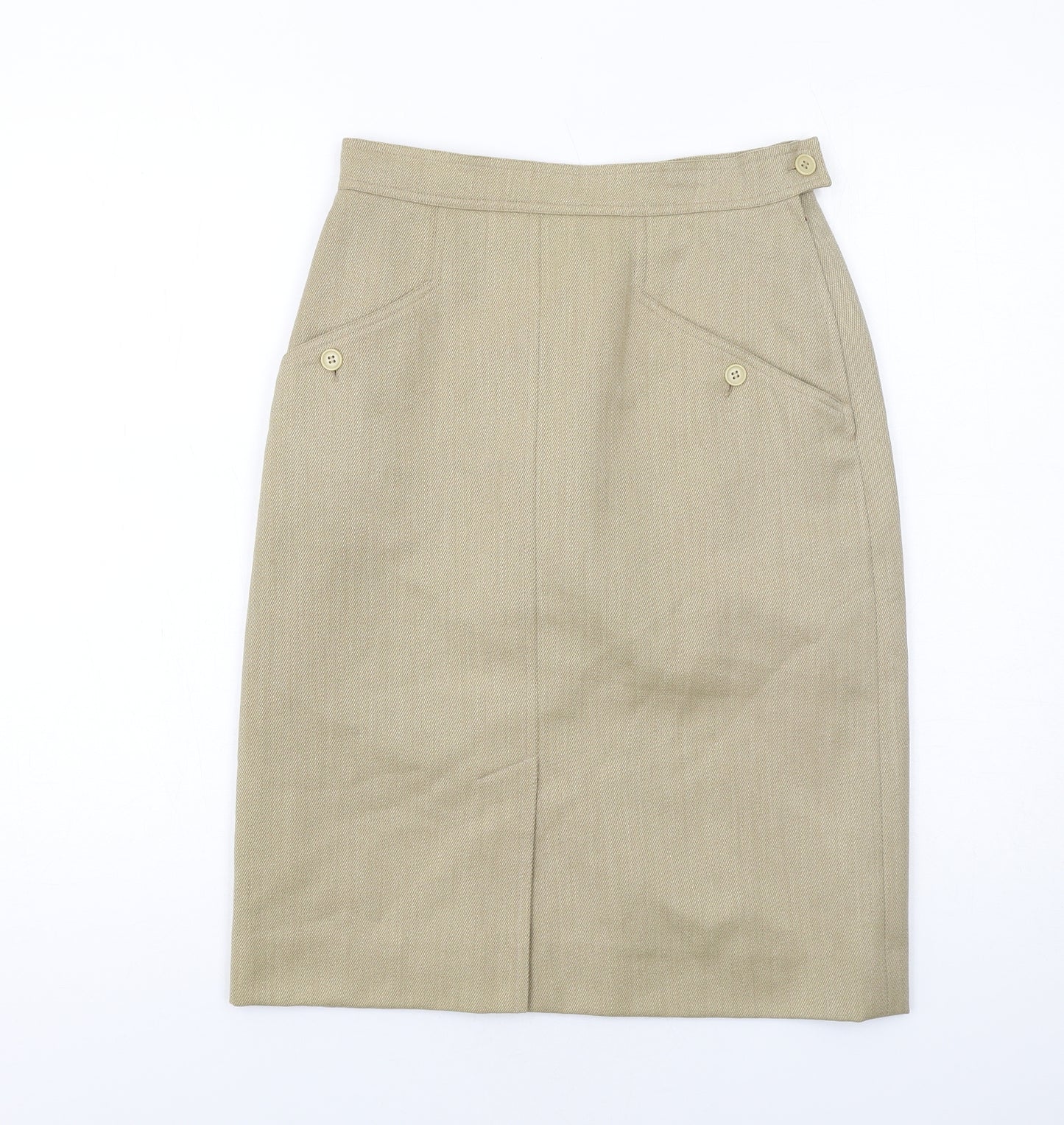 Marella Womens Beige Wool Straight & Pencil Skirt Size 10 Zip