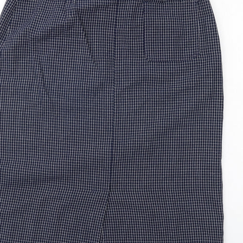 Talbots Womens Blue Geometric Cotton Wrap Skirt Size 12 Button - Belt included