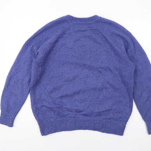 John Lewis Womens Blue Round Neck Acrylic Pullover Jumper Size 12