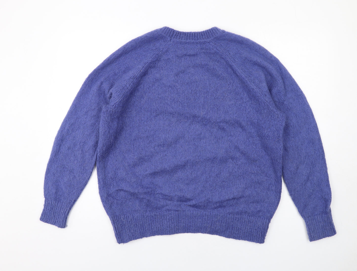 John Lewis Womens Blue Round Neck Acrylic Pullover Jumper Size 12
