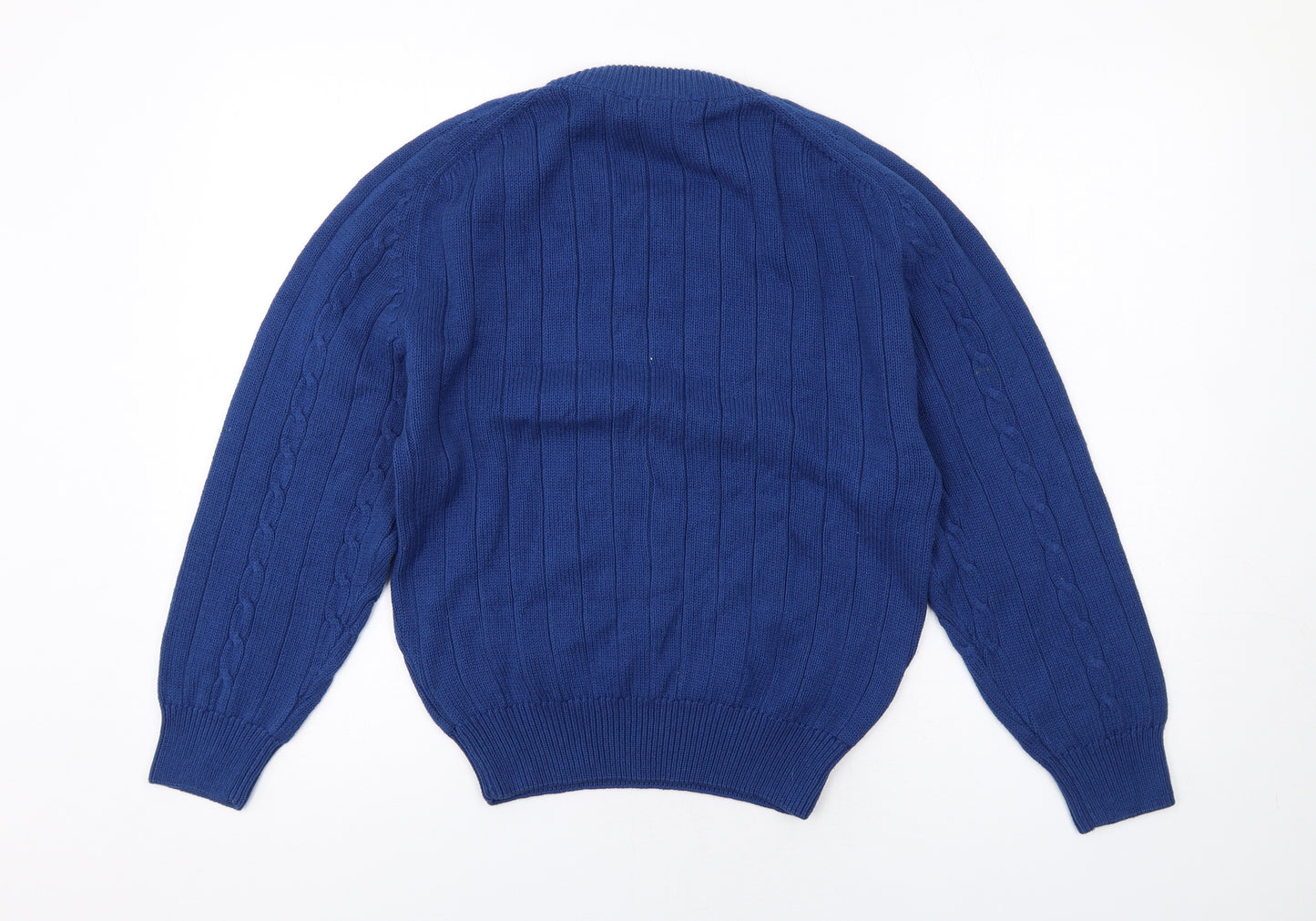 Colourways Womens Blue Round Neck Cotton Pullover Jumper Size 8