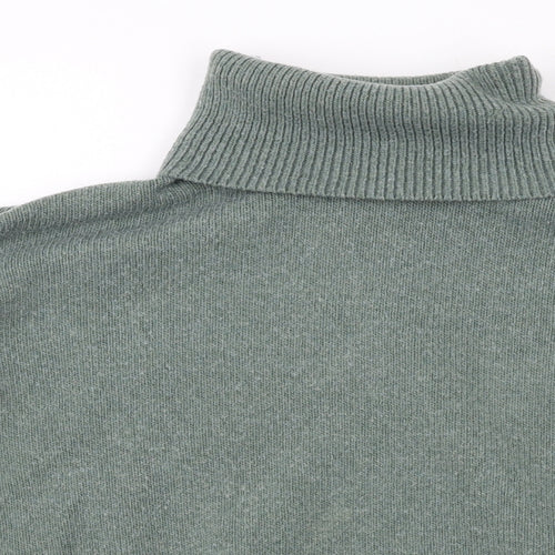 H&M Womens Green Roll Neck Polyester Pullover Jumper Size XS