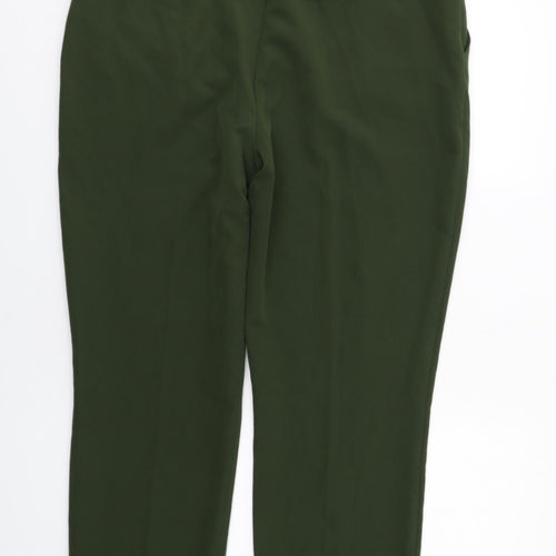 Dorothy Perkins Womens Green Polyester Chino Trousers Size 16 L30 in Regular Zip