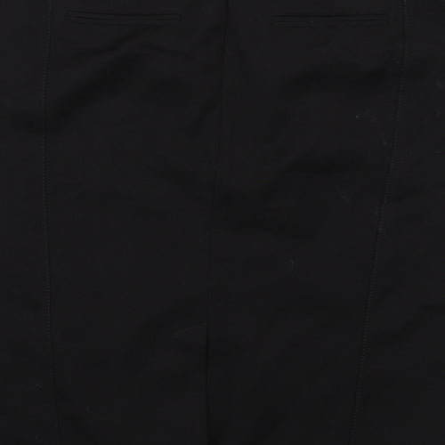 Wallis Womens Black Polyester Straight & Pencil Skirt Size 14 Zip