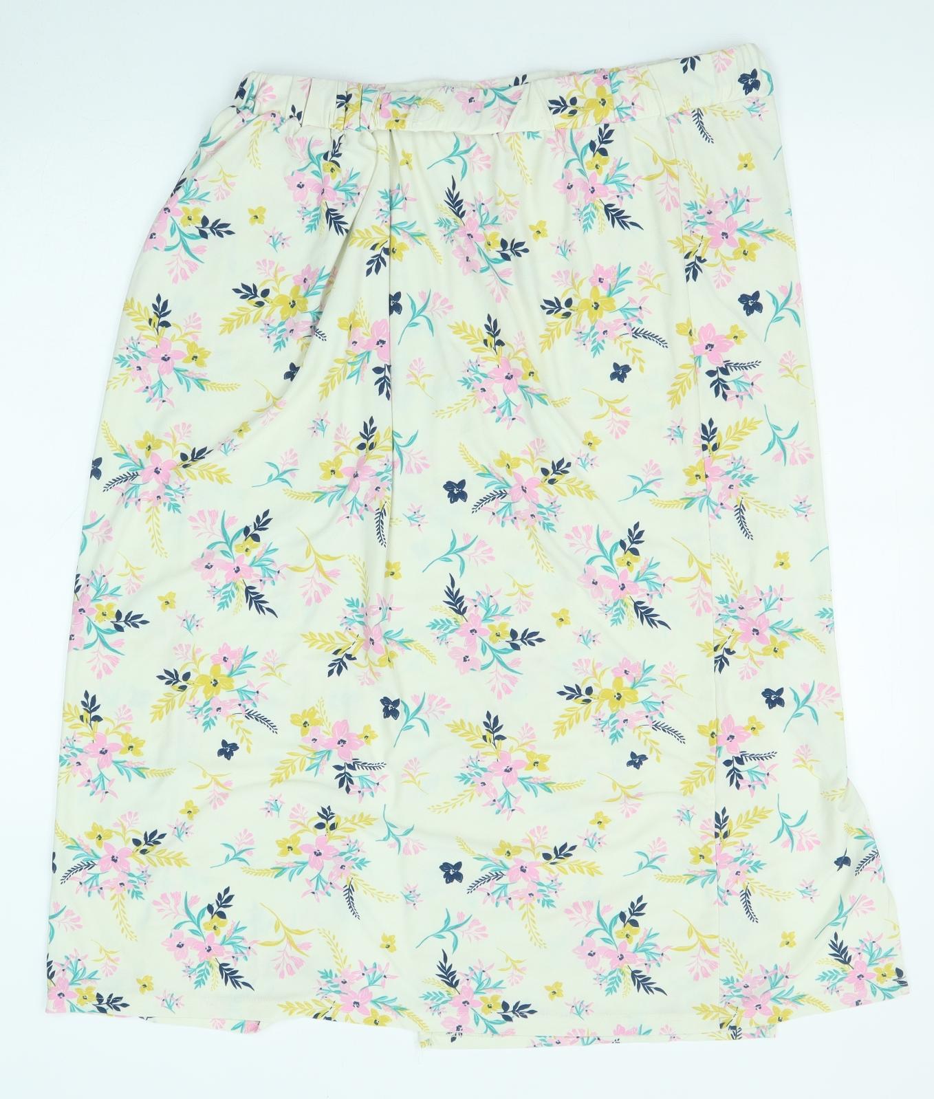 Pebble Bay Womens Multicoloured Floral Polyester A-Line Skirt Size 16
