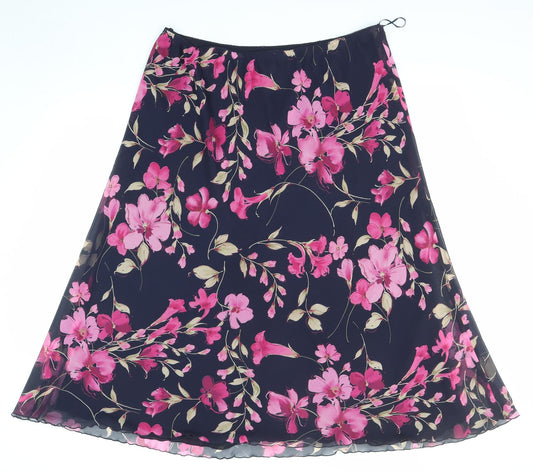 Jacques Vert Womens Multicoloured Floral Polyester Swing Skirt Size 22