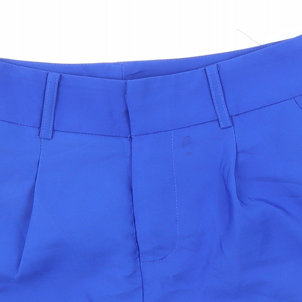 Lucy Wang Womens Blue Polyester Basic Shorts Size S L3 in Regular Zip