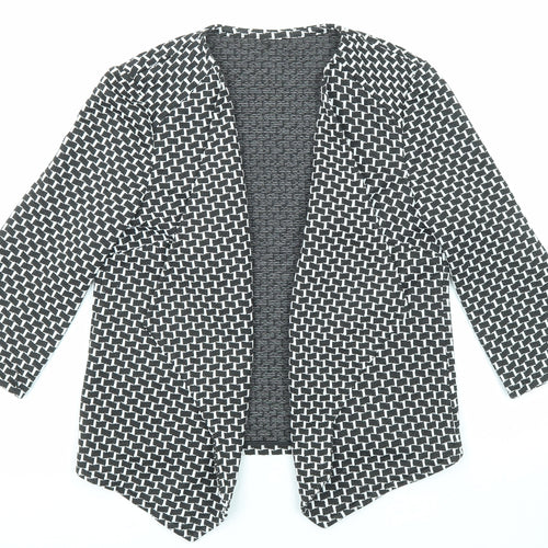 Marks and Spencer Womens Black Geometric Kimono Jacket Size 10