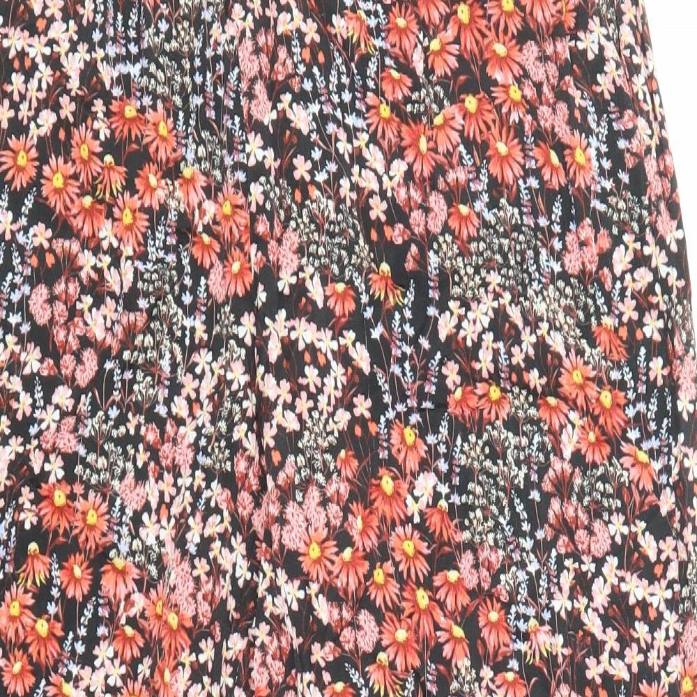 Marks and Spencer Womens Multicoloured Floral Viscose Trousers Size M L26 in Regular