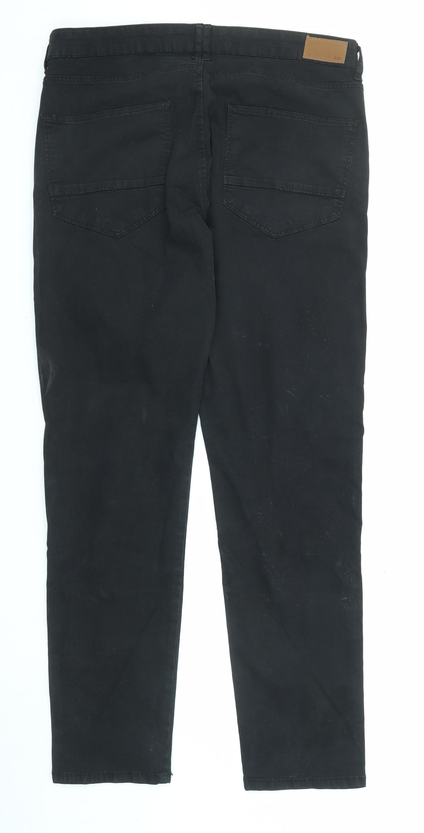 Zara Mens Black Cotton Skinny Jeans Size 34 in L31 in Regular Zip