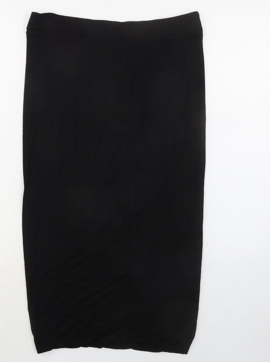 River Island Womens Black Viscose Bandage Skirt Size 14