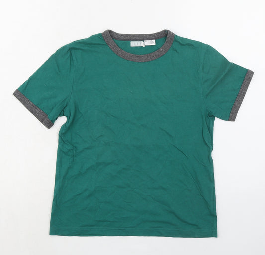 Cooperative Womens Green 100% Cotton Ringer T-Shirt Size S Crew Neck