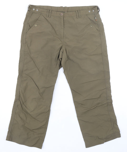 MEXXSPORT Womens Green Nylon Trousers Size 16 L25 in Regular Zip
