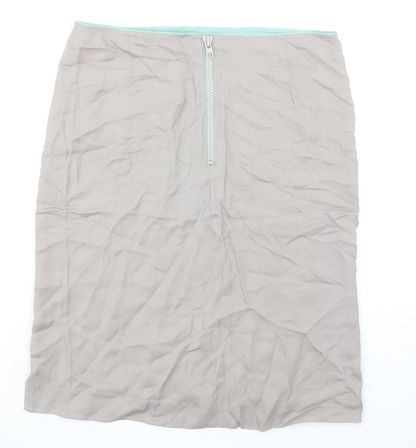 House of Dagmar Womens Beige Viscose A-Line Skirt Size 10 Zip