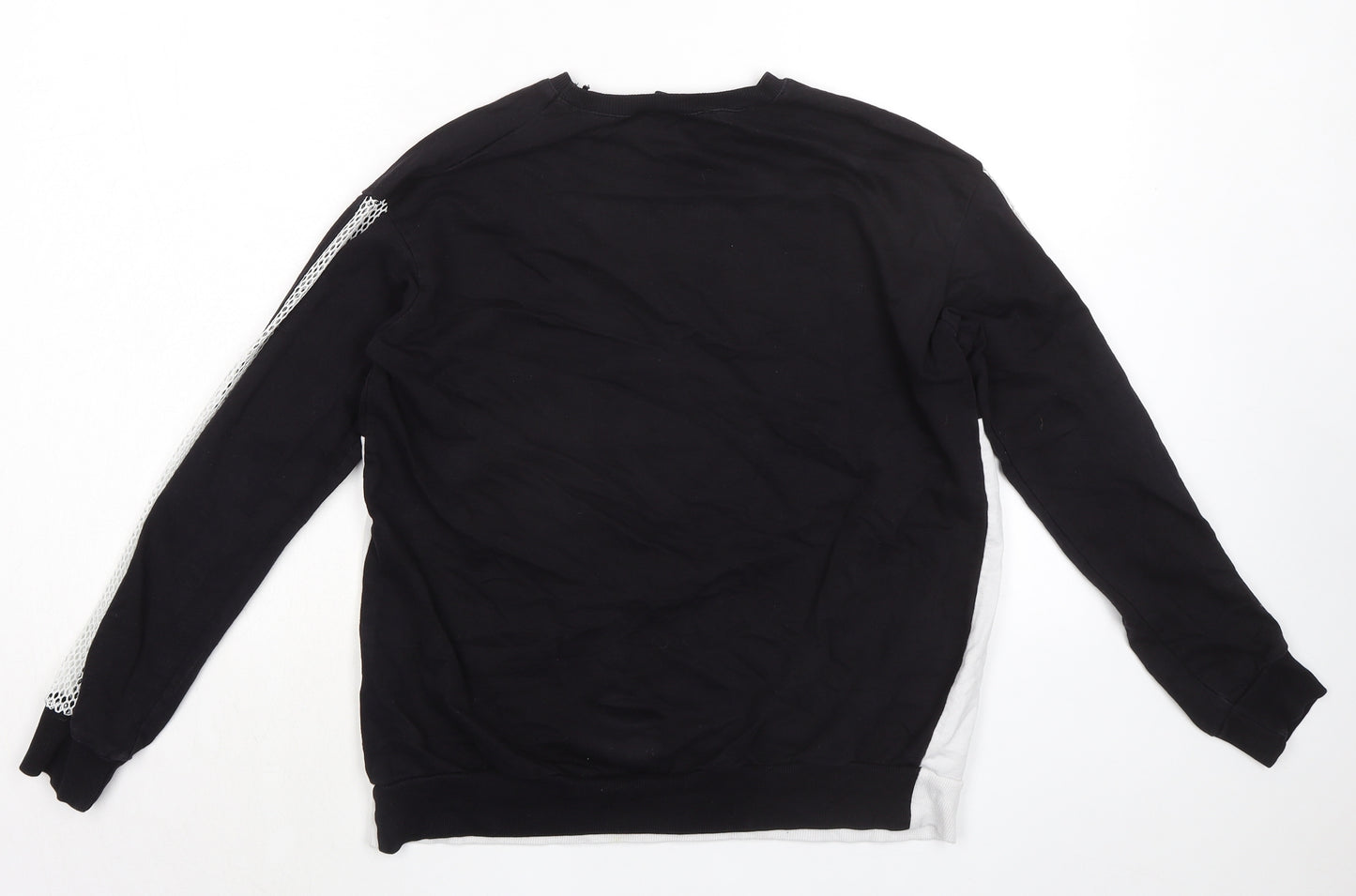 Select Womens Black Colourblock Cotton Pullover Sweatshirt Size S Pullover