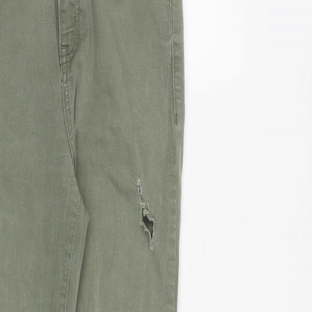 New Look Womens Green Cotton Skinny Jeans Size 8 L26 in Slim Zip