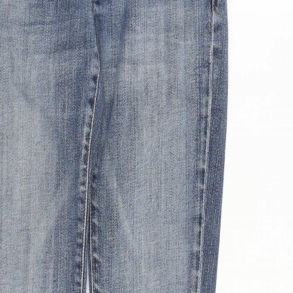 7 For All Mankind Womens Blue Cotton Straight Jeans Size 27 in L30 in Regular Zip
