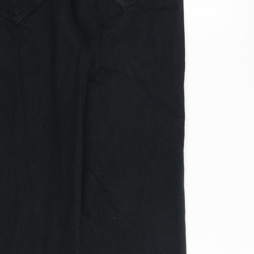 Etcetera Womens Black Cotton Straight Jeans Size 6 L28 in Regular Zip
