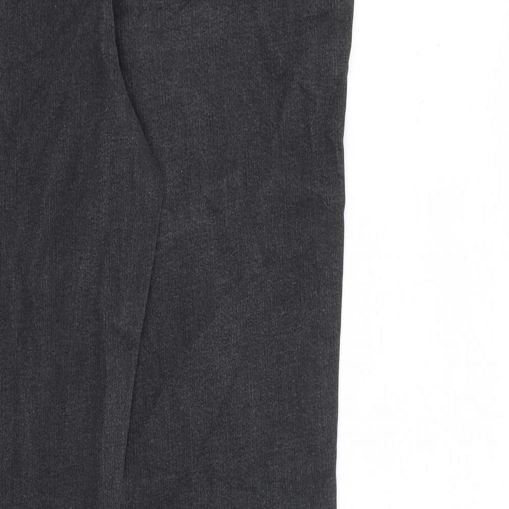 Marks and Spencer Womens Grey Cotton Straight Jeans Size 14 L28 in Regular Zip