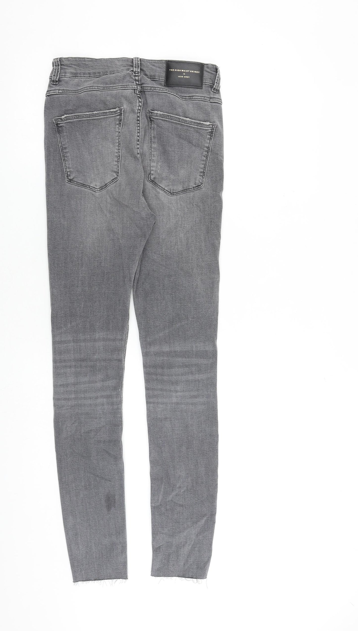 Zara Womens Grey Cotton Skinny Jeans Size 10 L29 in Regular Zip