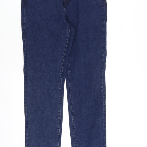 NEXT Womens Blue Cotton Straight Jeans Size 10 L30 in Slim Zip