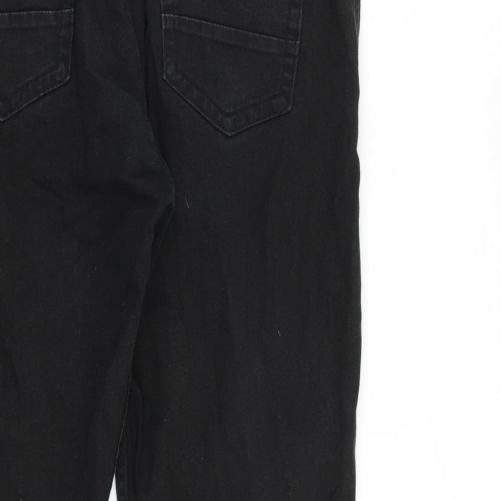 Marks and Spencer Mens Black Cotton Straight Jeans Size 36 in L29 in Regular Zip