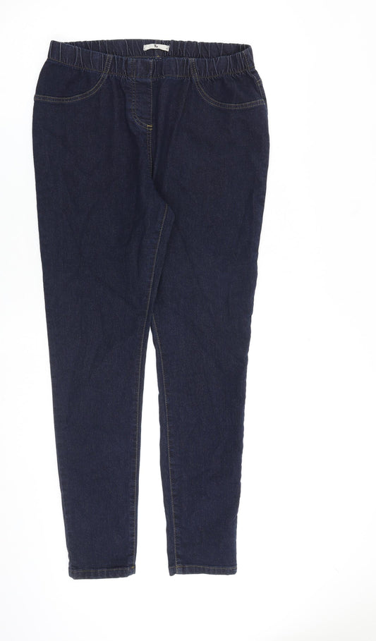 TU Womens Blue Cotton Jegging Jeans Size 14 L30 in Regular