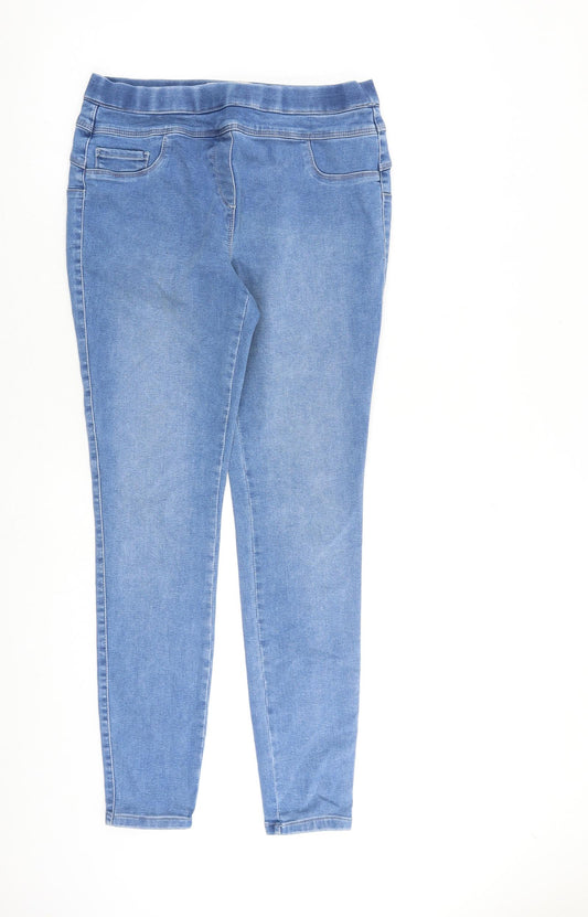 NEXT Womens Blue Cotton Jegging Jeans Size 14 L31 in Regular