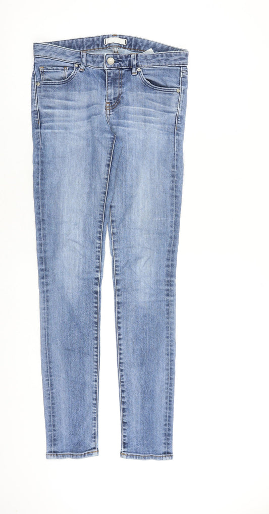 Uniqlo Womens Blue Cotton Skinny Jeans Size 30 in L31 in Slim Zip