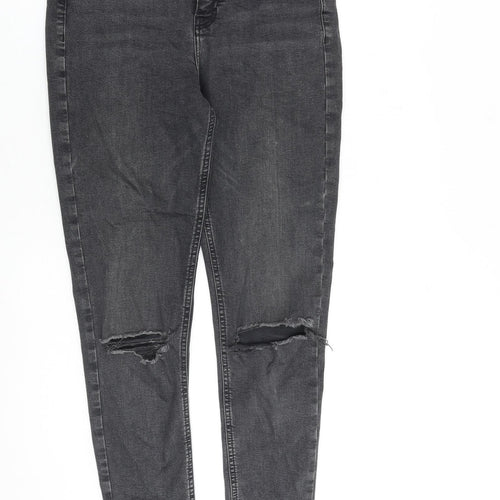 Topshop Womens Grey Cotton Skinny Jeans Size 30 in L36 in Slim Zip