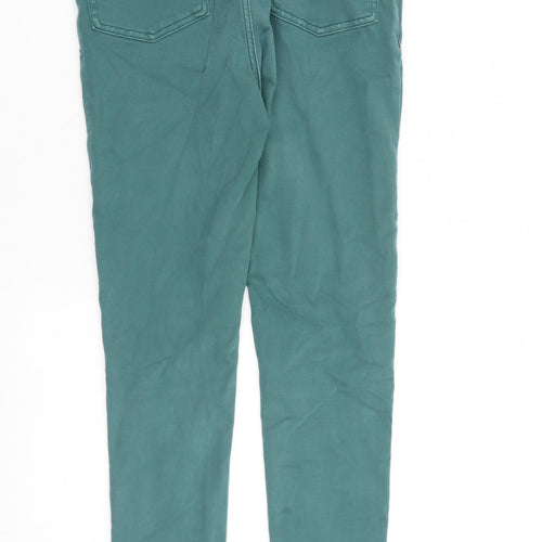 White Stuff Womens Green Cotton Skinny Jeans Size 10 L30 in Slim Zip