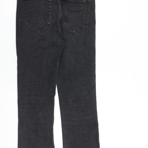 Pull&Bear Womens Black Cotton Straight Jeans Size 12 L27 in Regular Zip