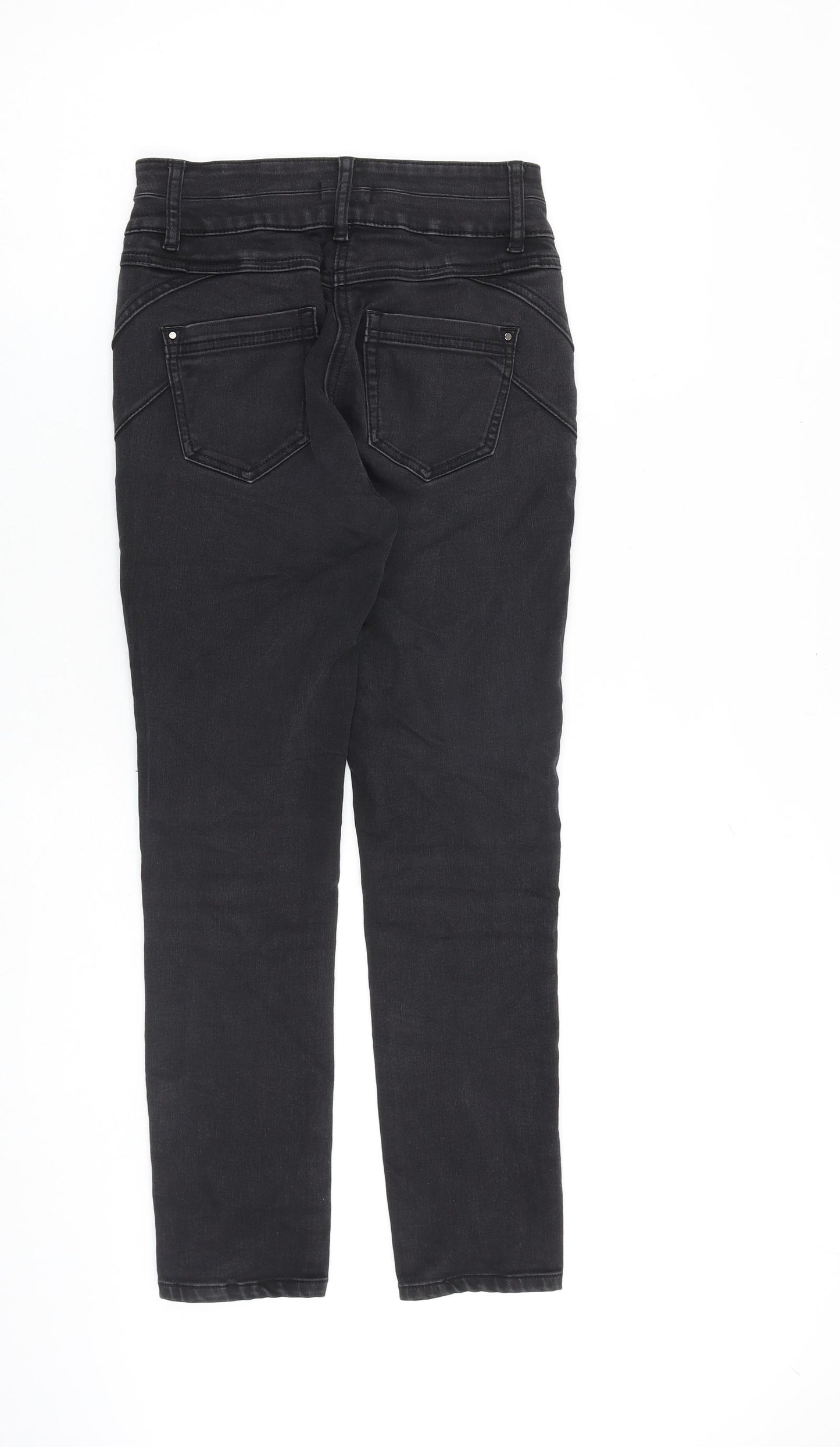 M&Co Womens Grey Cotton Skinny Jeans Size 8 L27 in Regular Zip