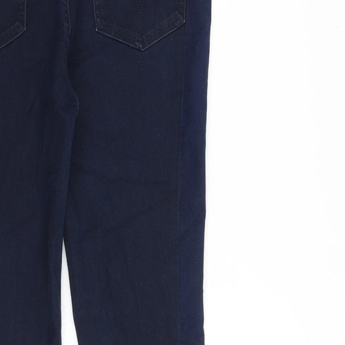 Ted Baker Womens Blue Cotton Skinny Jeans Size 30 in L27 in Regular Zip - Raw Hem