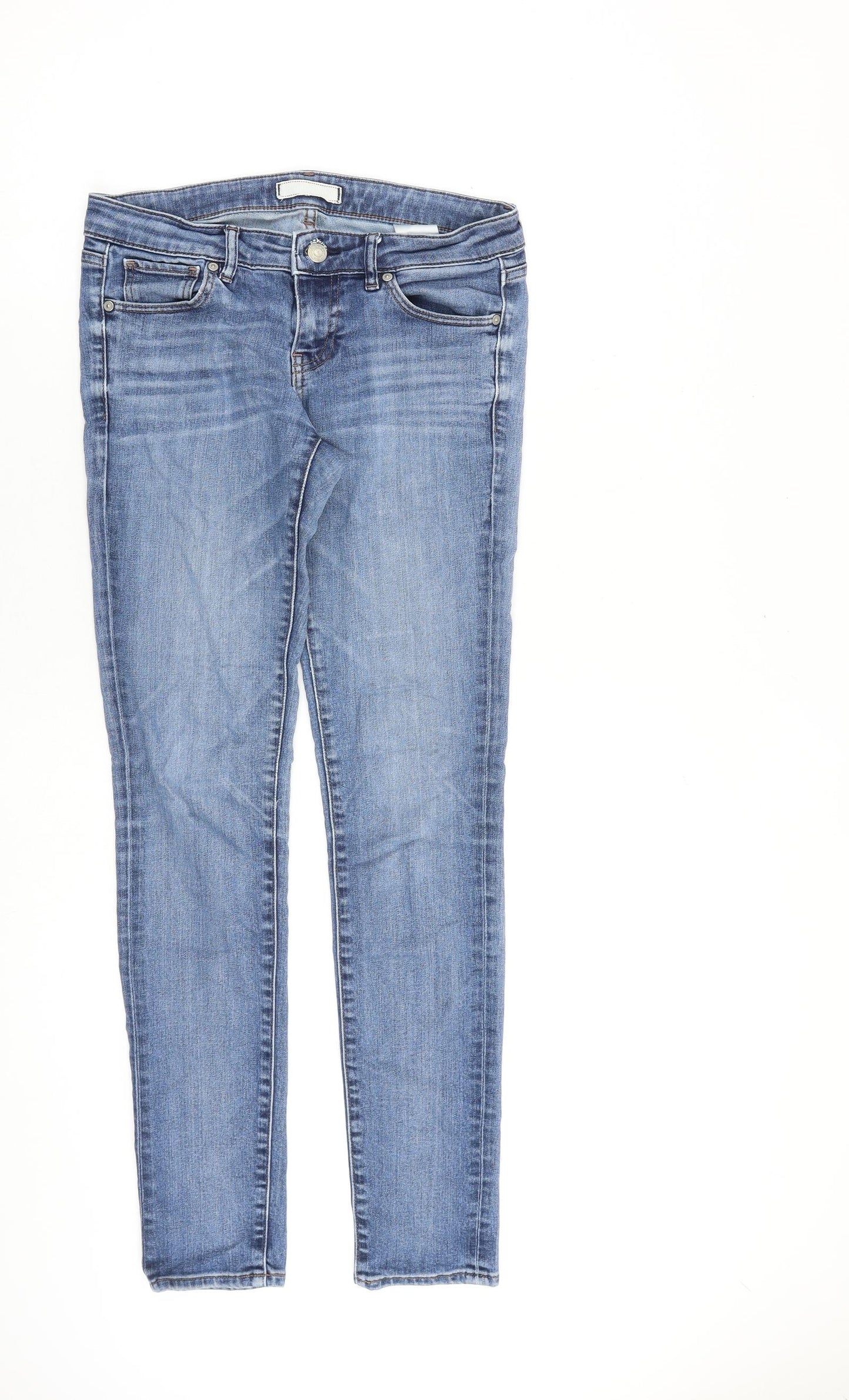 Uniqlo Womens Blue Cotton Skinny Jeans Size 28 in L30 in Slim Zip