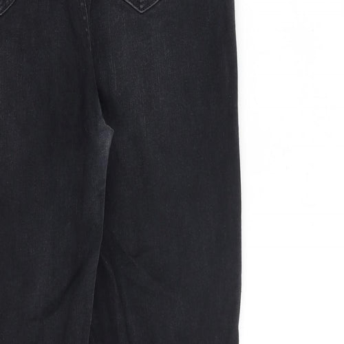 New Look Womens Black Cotton Skinny Jeans Size 14 L27 in Slim Zip - Raw Hem