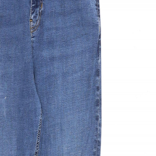 Per Una Womens Blue Cotton Skinny Jeans Size 12 L28 in Slim Zip