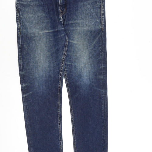NEXT Mens Blue Cotton Skinny Jeans Size 32 in L31 in Slim Zip