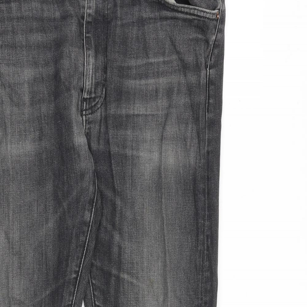 Levi's Mens Grey Cotton Straight Jeans Size 36 in L32 in Regular Zip