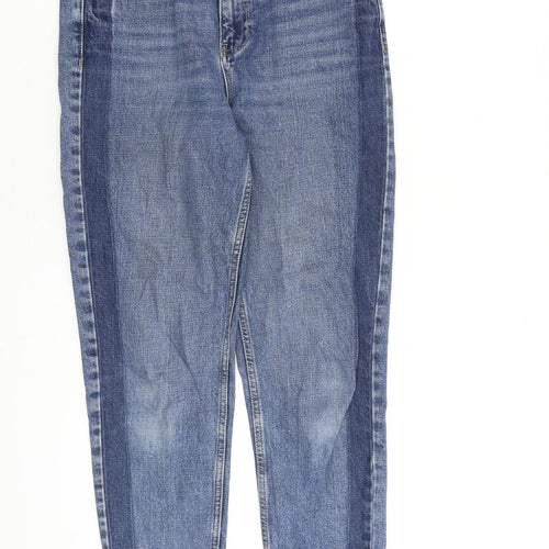 Topshop Womens Blue Cotton Mom Jeans Size 28 in L30 in Regular Zip