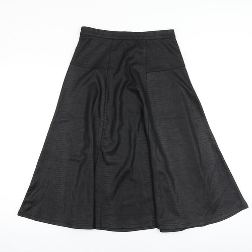 Damart Womens Black Animal Print Polyester Swing Skirt Size 10 - Croc texture
