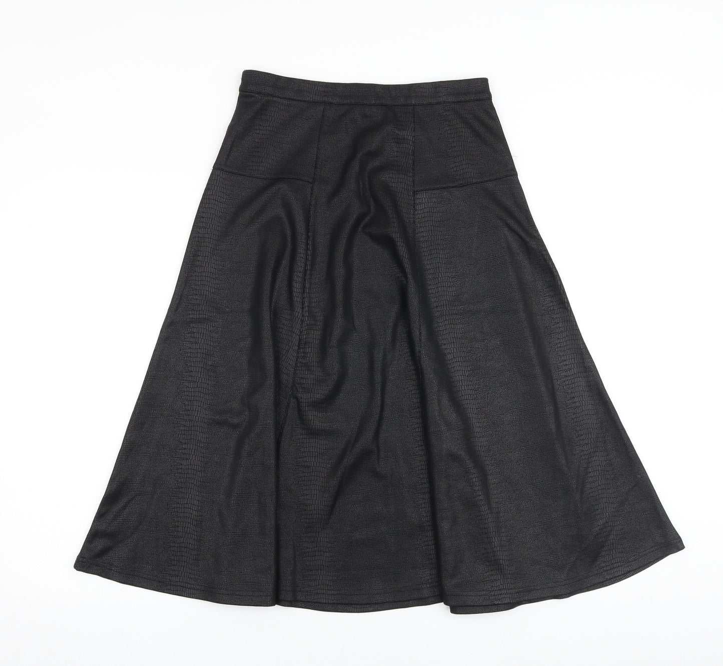 Damart Womens Black Animal Print Polyester Swing Skirt Size 10 - Croc texture
