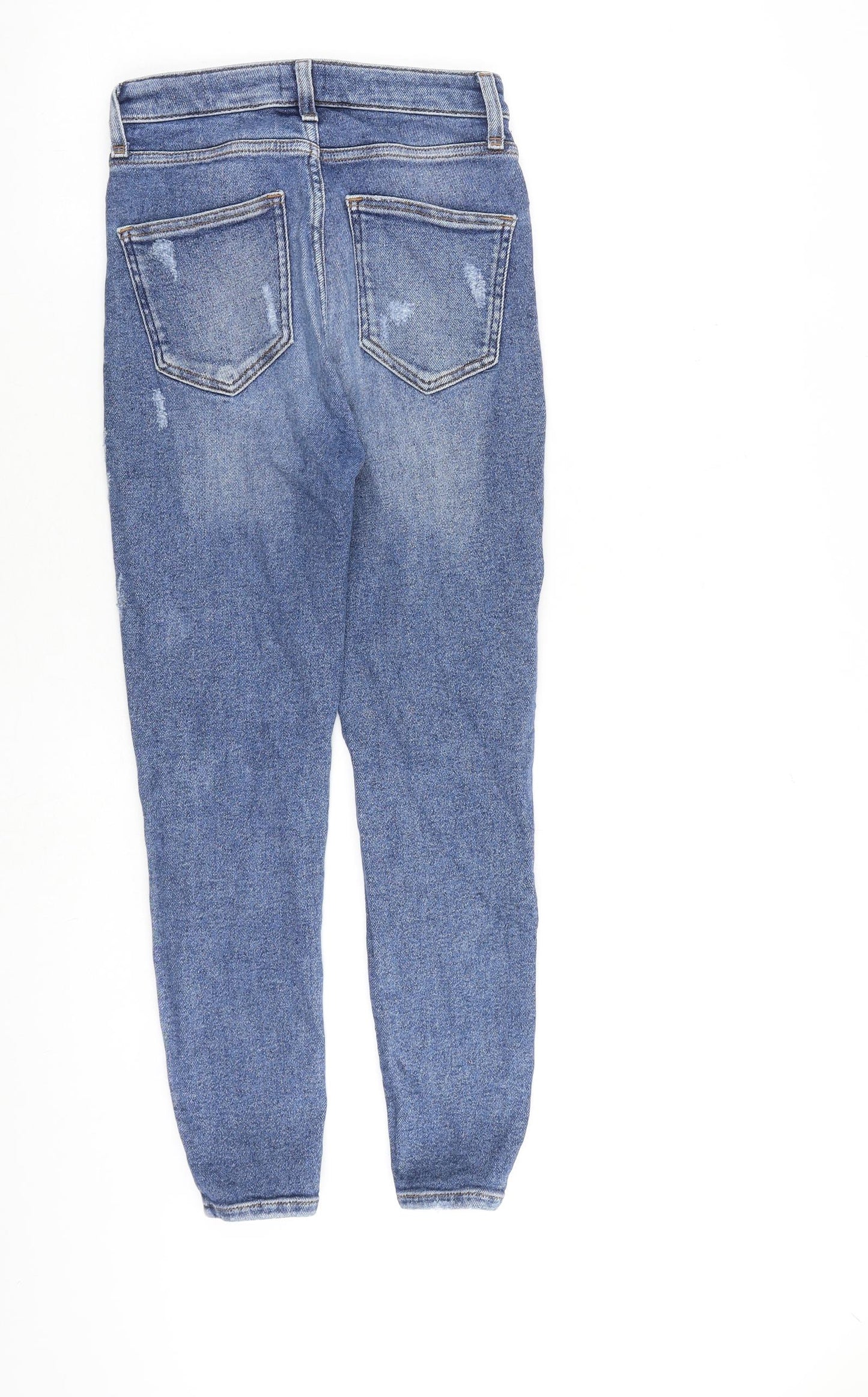 River Island Womens Blue Cotton Skinny Jeans Size 10 L26 in Regular Zip