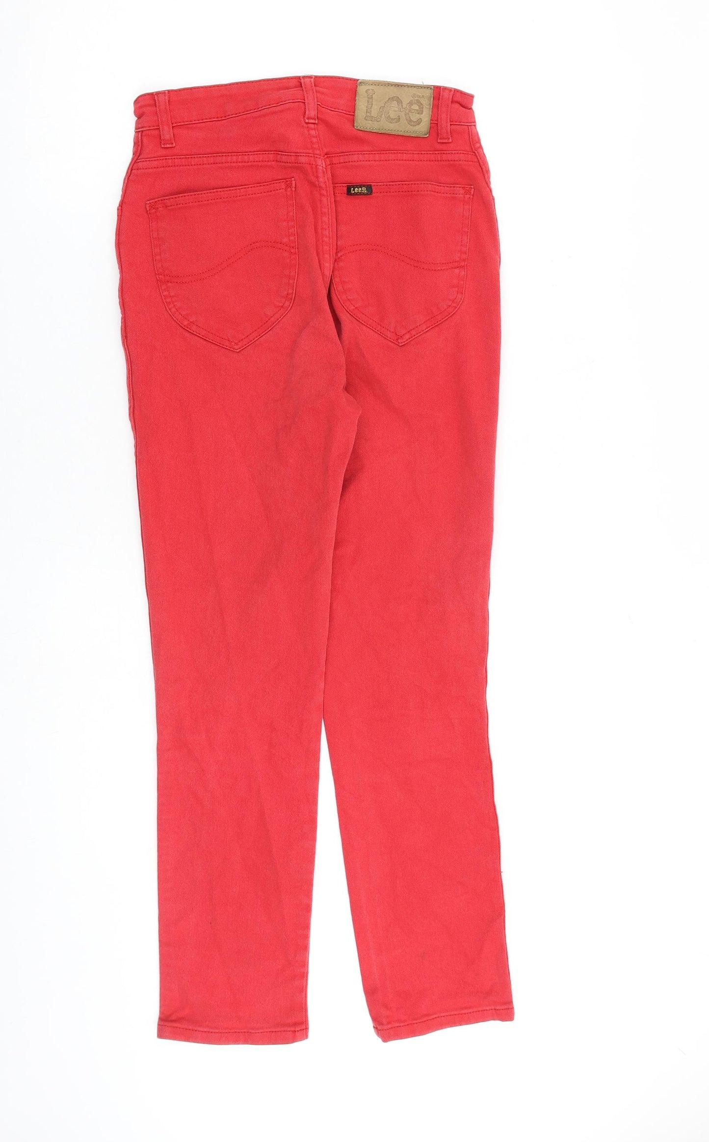 Lee Womens Red Cotton Straight Jeans Size 28 in L27 in Regular Zip